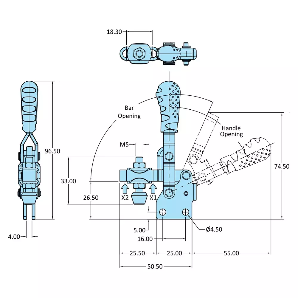 STEEL-SMITH Pull Action Clamps 1 kN PAV-620