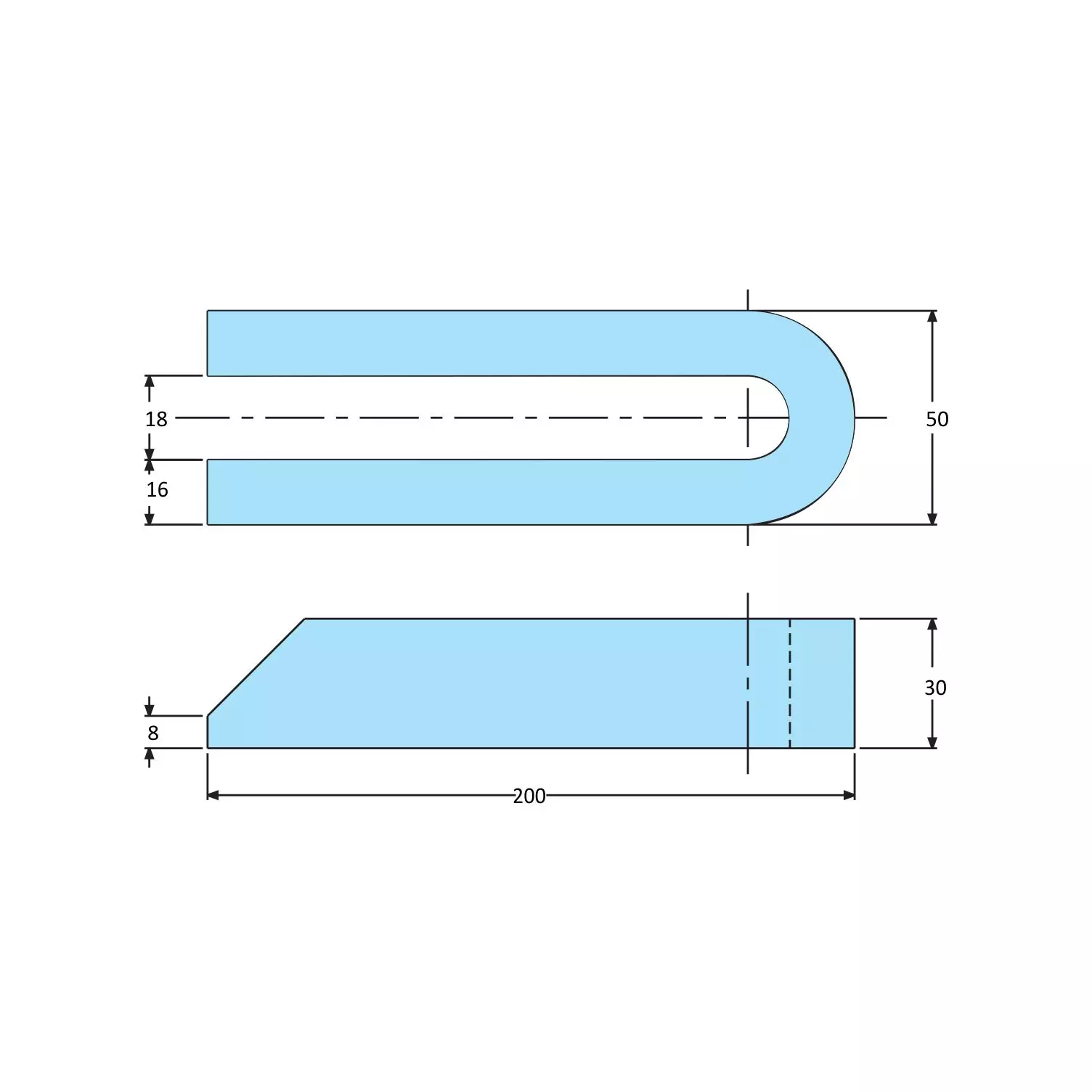 STEEL-SMITH Open Ended Strap Clamp Flat for M16 UFS-16200