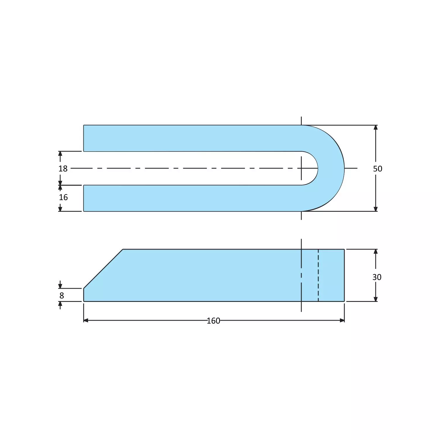 STEEL-SMITH Open Ended Strap Clamp Flat for M16 UFS-16160