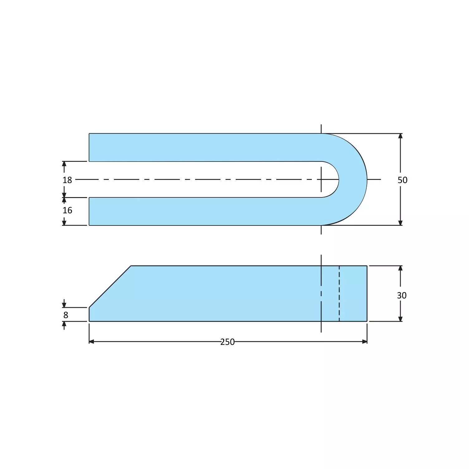 STEEL-SMITH Open Ended Strap Clamp Flat for M16 UFS-16250