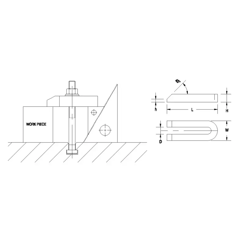 Clamp Smith U-Clamp M16 Diameter 200 mm Length Black Finish Hardened & Tempered Steel, CSUC-16-200