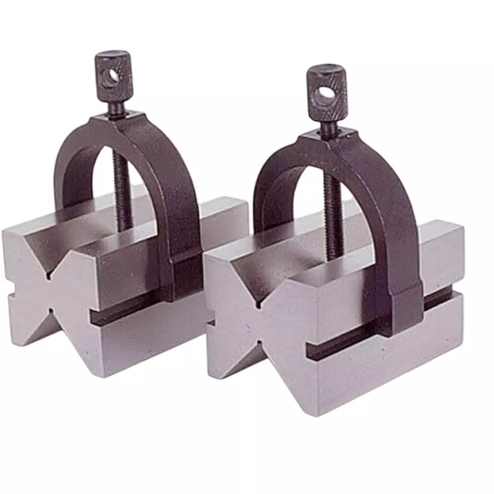 Aastha Tools Vee Block With Clamps Silver 40X32X32 mm (Set of 2)