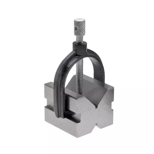 Samrat Vee Blocks with Clamps Cast Iron Silver and Black 125x125x125 mm Size, 223C