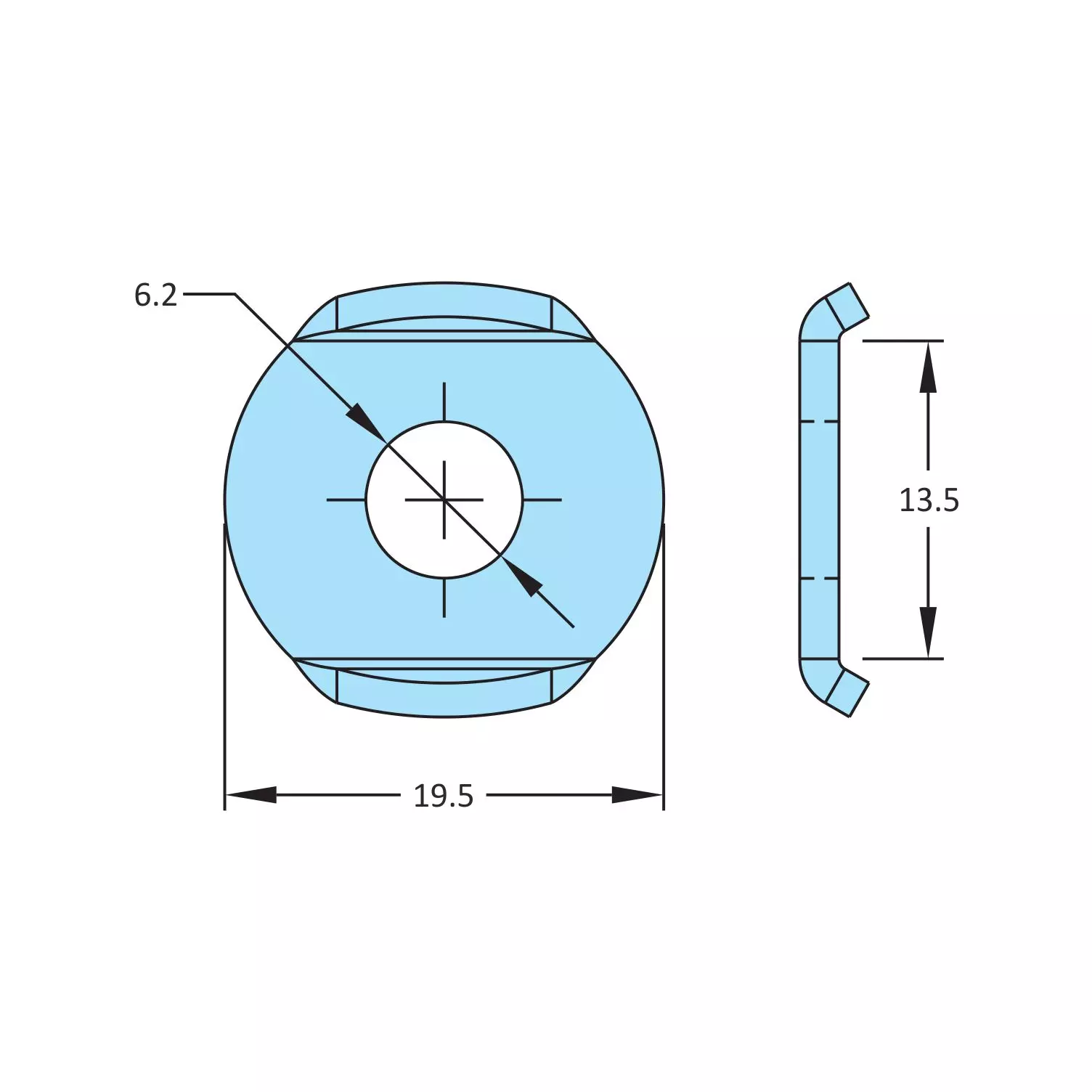 STEEL-SMITH Washer 19.5 mm Dia, M6-WSHR-SS