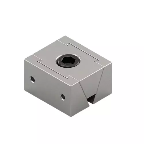 Unique Twin Wedge Clamp Cast Iron 42 mm Jaw Width Silver for Industrial Use, U2626TW