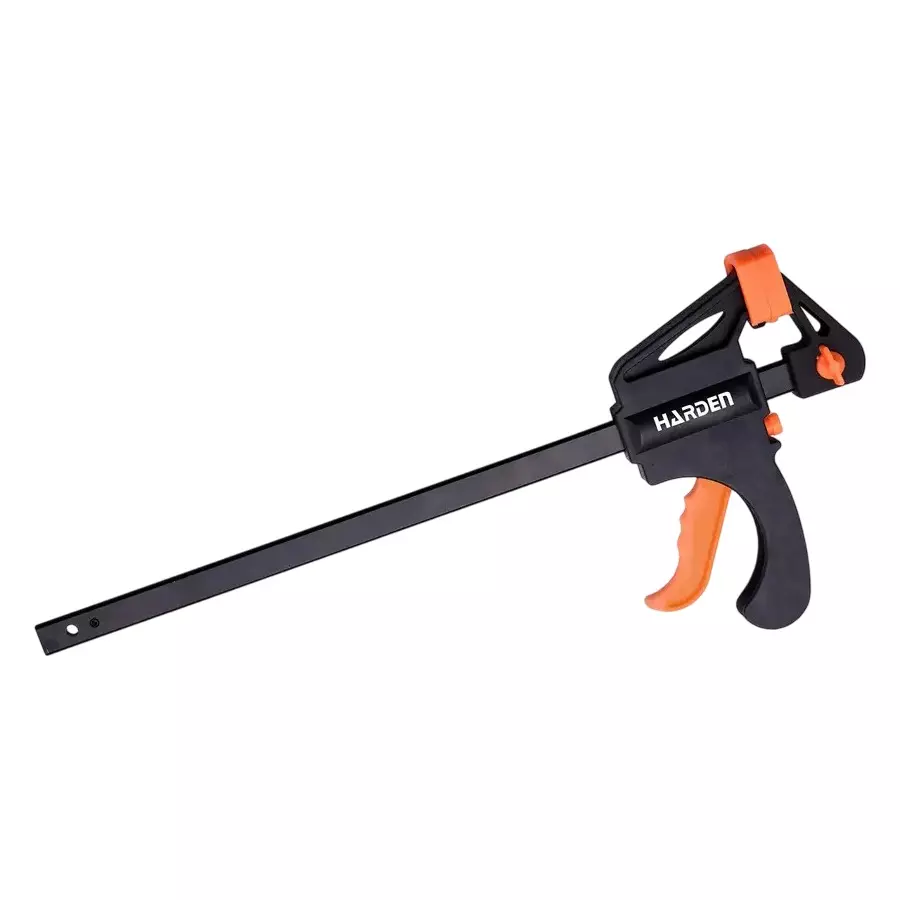 HARDEN Quick Ratchet Bar Clamp Nylon-Fiberglass Mixture Body 300 mm (12 inch) with Black Finished Bar, 600332