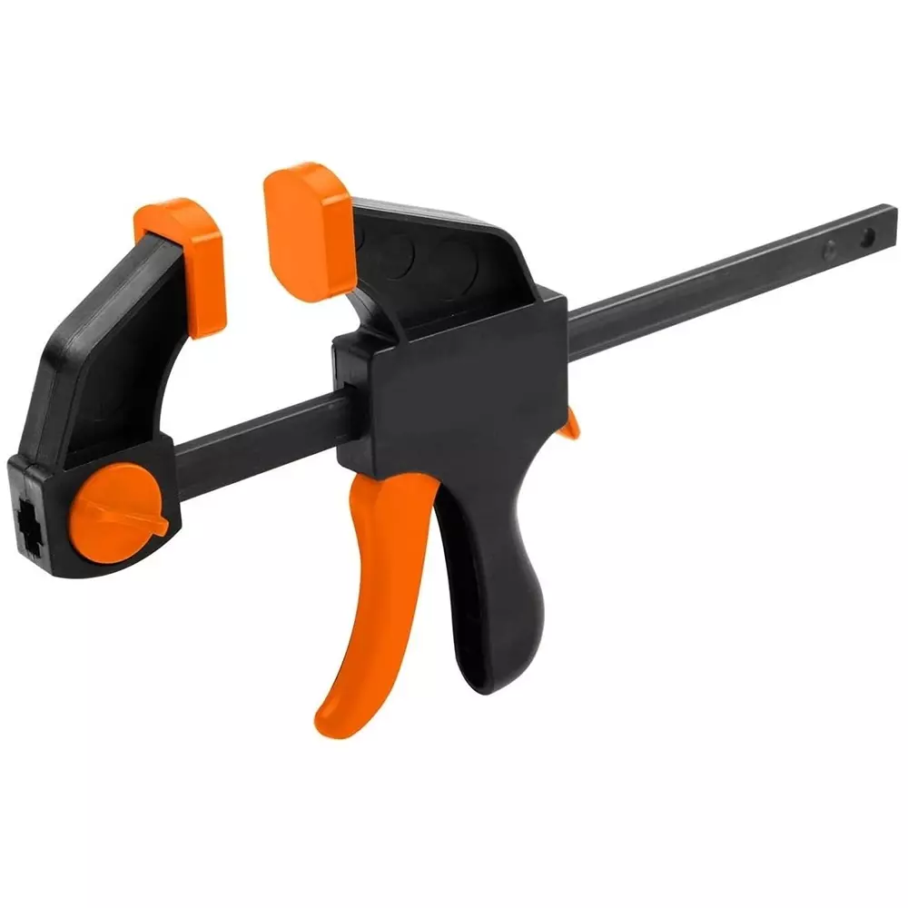 Kizer Quick Ratchet Bar Clamp 6 inch (150 mm) Nylon Body with A3 Steel Bar Black Finish, KZ-271