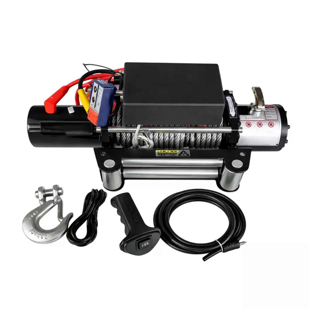 4G Laminates Car Winch Motorized 9 mm Thickness 6000 LBS (2720 Kg) Load Capacity Black for Industrial Use