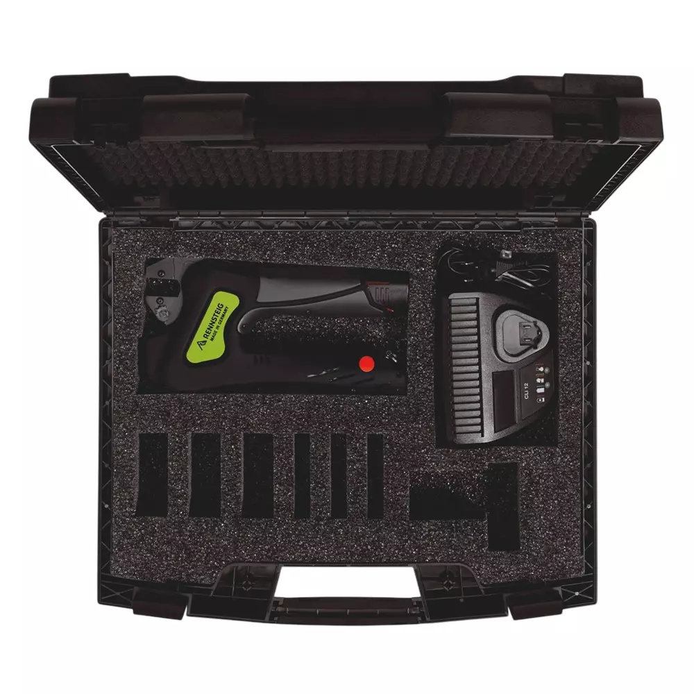 RENNSTEIG Crimping Tool 0.08 - 50 mm² Caapcity 500x420x120 mm 4.7 Kg with Li-Ion Battery, R6370 0100 1