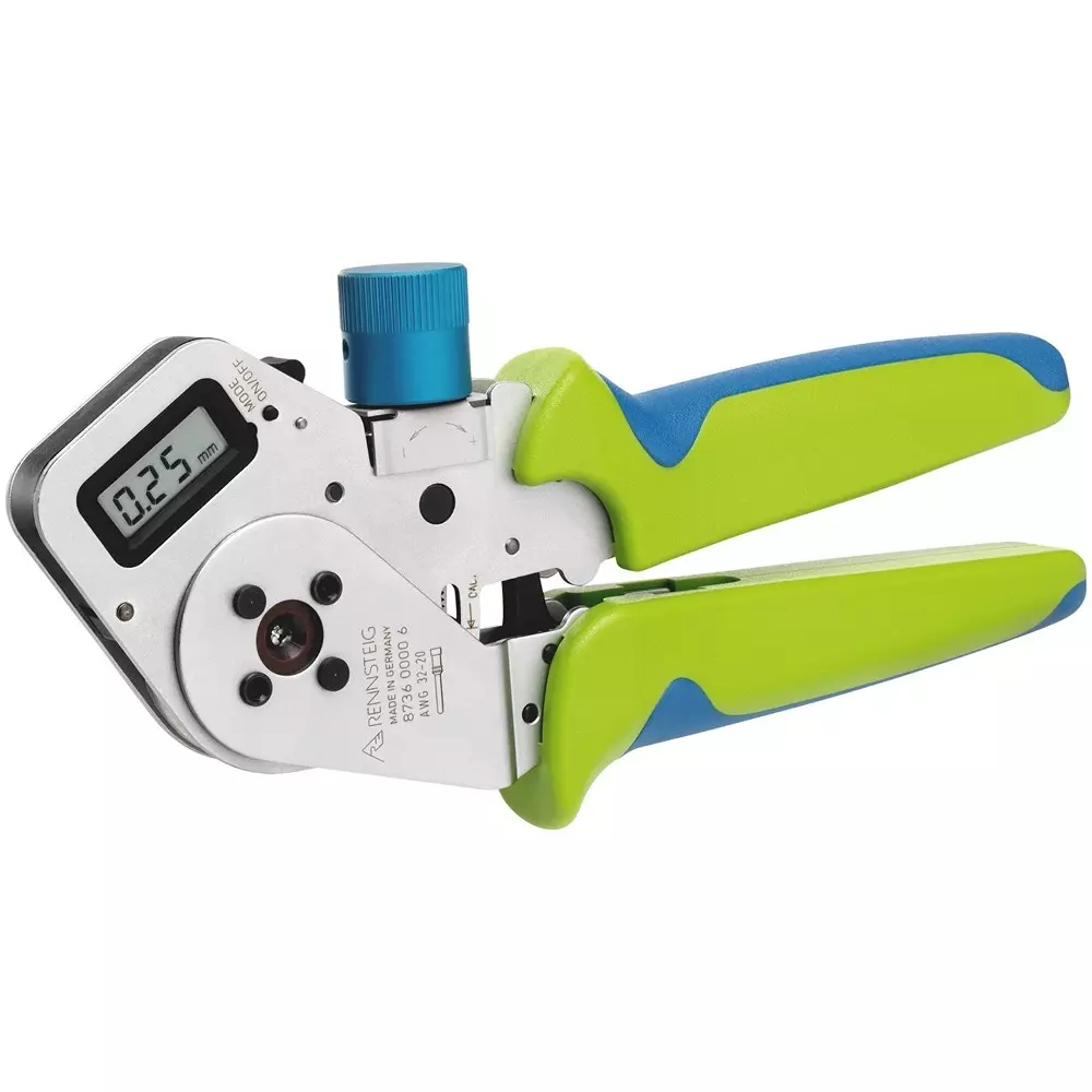 RENNSTEIG 4/8 Indent Crimping Tool Chrome Plated 0.03-0.5 mm² / AWG 32-20 Capacity Ø3.6 mm Max. Contact Diameter, R8736 0000 61