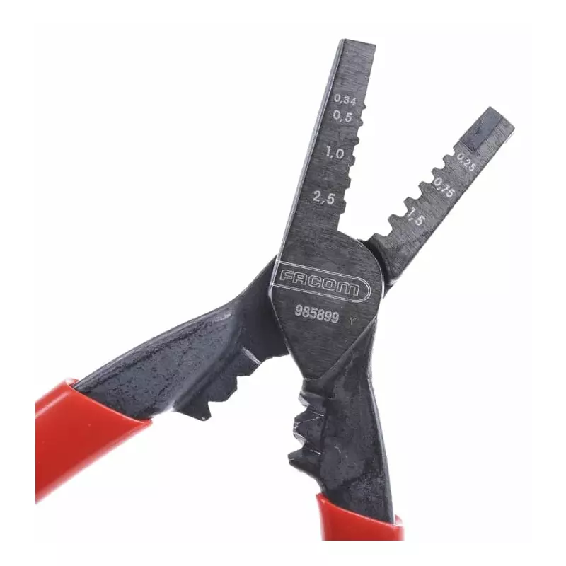 Facom 985 Hand Crimp Tool for Wire Ferrules, 0.5 - 2.5mmÂ² Wire, 985899