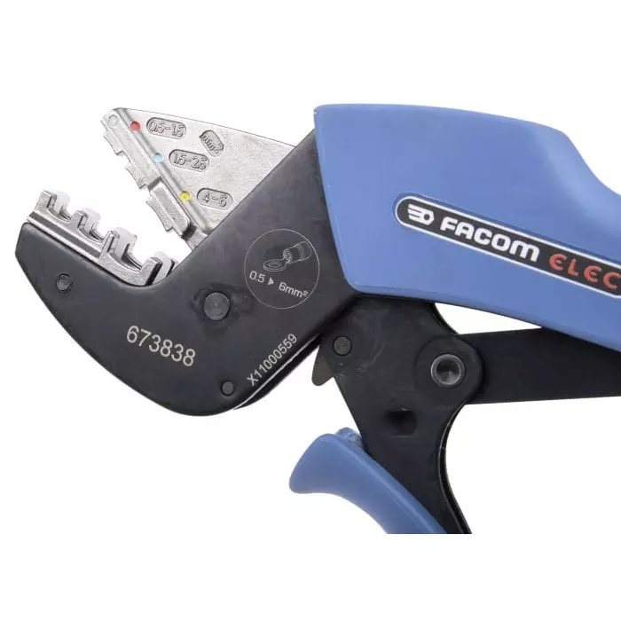 Facom Hand Ratcheting Crimp Tool for Insulated Terminals, 673838