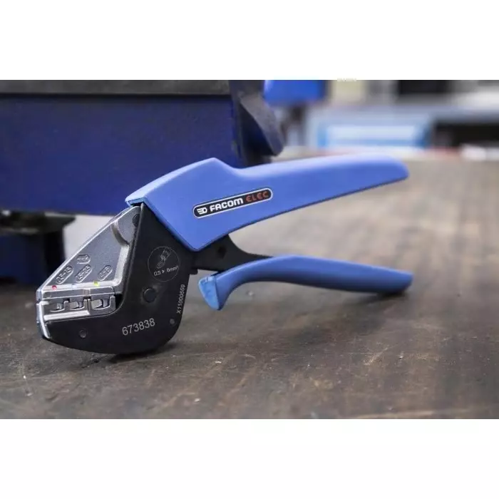 Facom Hand Ratcheting Crimp Tool for Insulated Terminals, 673838