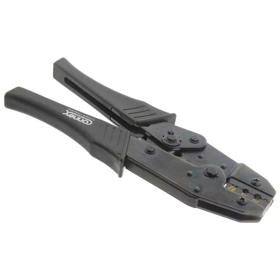 AMPHENOL RF CRIMP TOOL W/DIE SET, RATCHET, COAXIAL CABLE, 47-10120