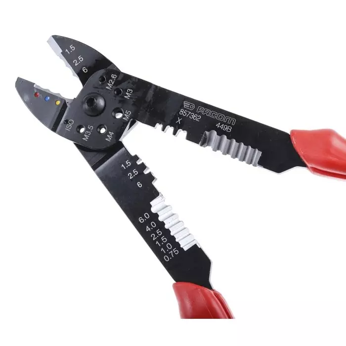 Facom Hand Crimp Tool for Insulated Terminals, 449BPB