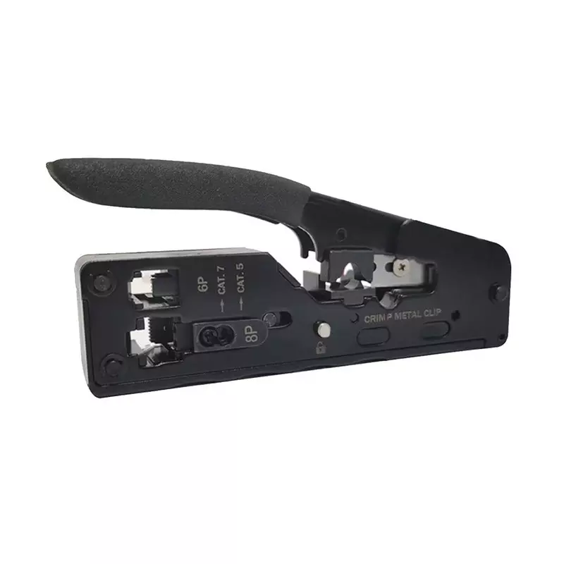 Techut Hand Crimping Tool CAT7 with Matte Finish Handle, Black