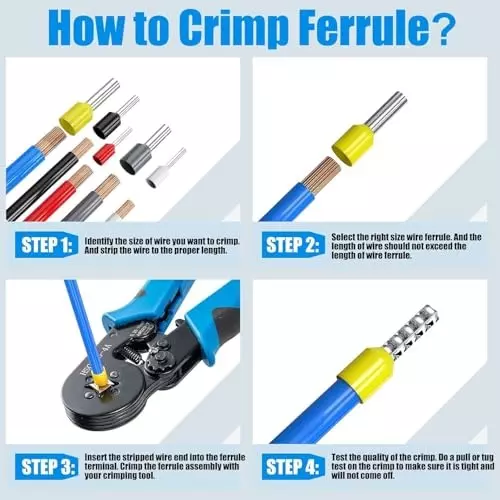 DY TOOLS Wire Crimping Tool 0.25-10 mm Range for Wire Connector (Pack of 1200)