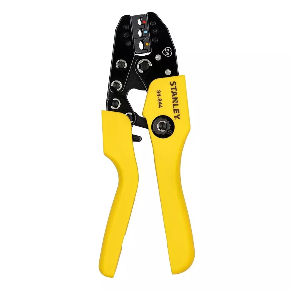 STANLEY High-Precision Ratcheting Crimper with Carbon Steel Blade Black Finish and 0.5-6 mm² Crimping Range, 84-844-8&nbsp;