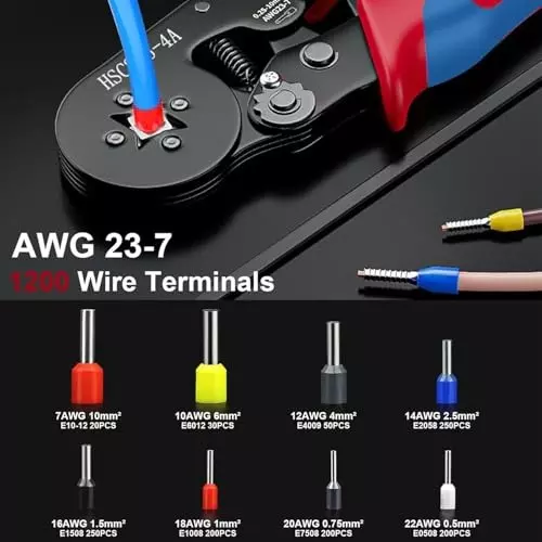 DY TOOLS Wire Crimping Tool Kit 0.25-10 mm Range for Wire Connector