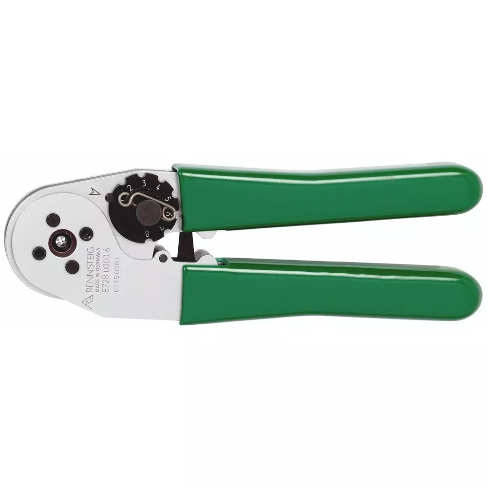 RENNSTEIG Hand Crimping Tool Chrome Plated AWG 28-16 Capacity Ø4 mm Maximum Contact Diameter, R8728 0000 6