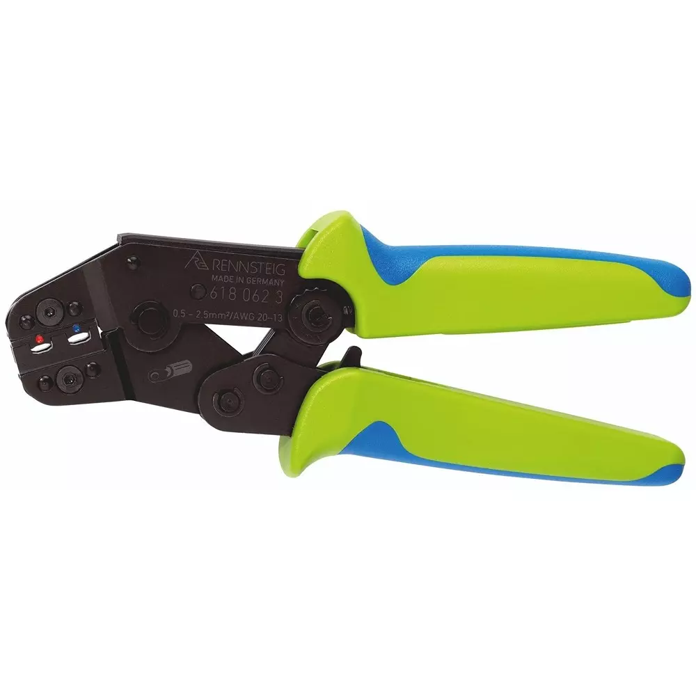 RENNSTEIG Crimping Plier Black-Oxide Finish 2 Crimping Positions Insulated Terminals Connector, 618 062 3