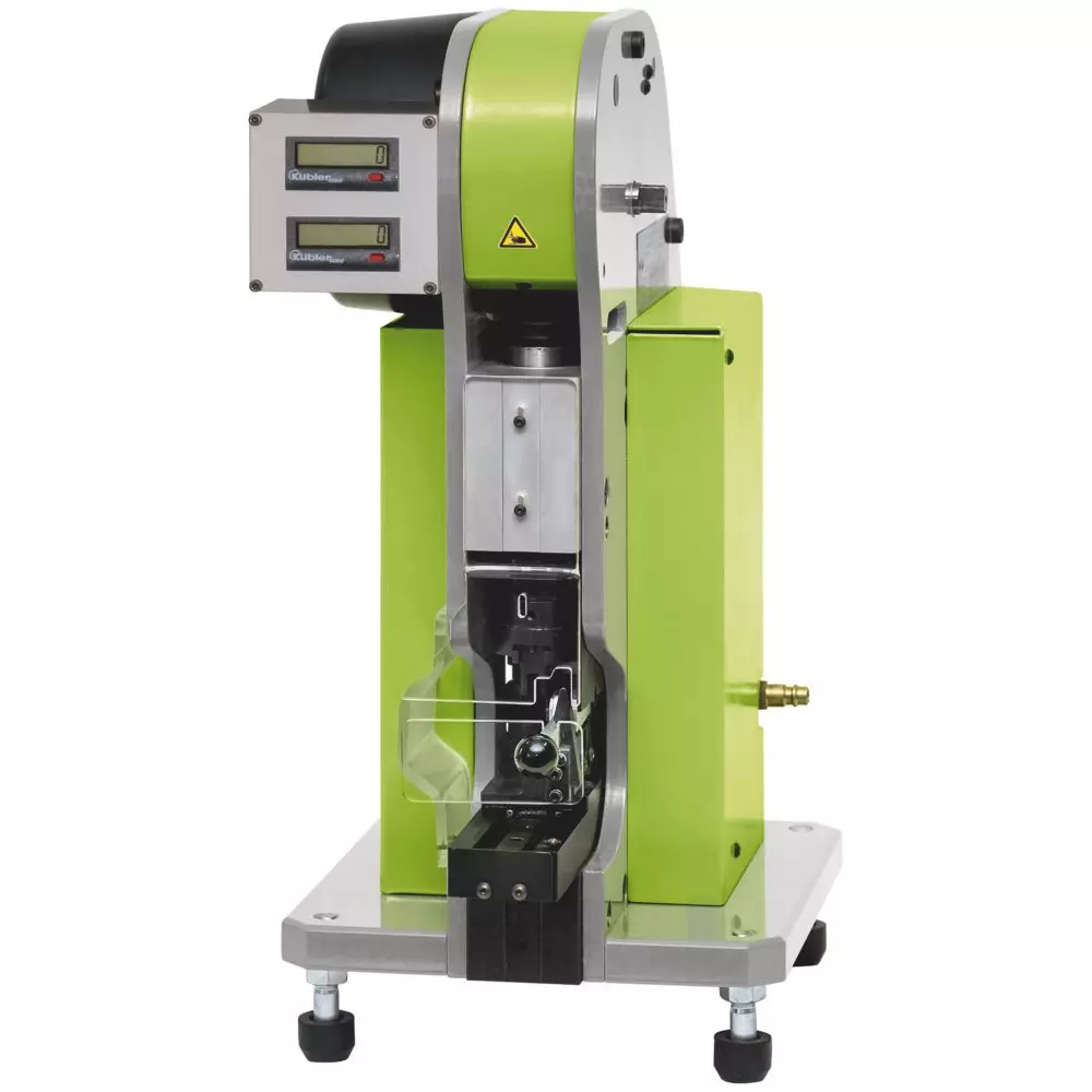 RENNSTEIG Crimping Machine Table Top 25 kN Crimp Force 6-Bar Working Pressure with Sliding Tray, R636 025-5