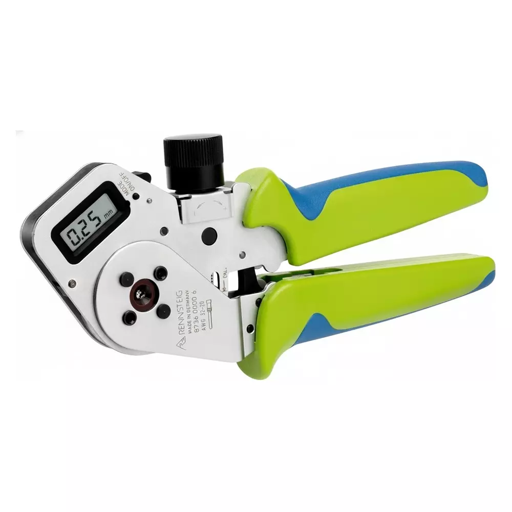 RENNSTEIG 4/8 Indent Crimping Tool Chrome Plated 0.14-6 mm² / AWG 26-10 Capacity Ø7.5 mm Max. Contact Diameter, R8753 0401 61