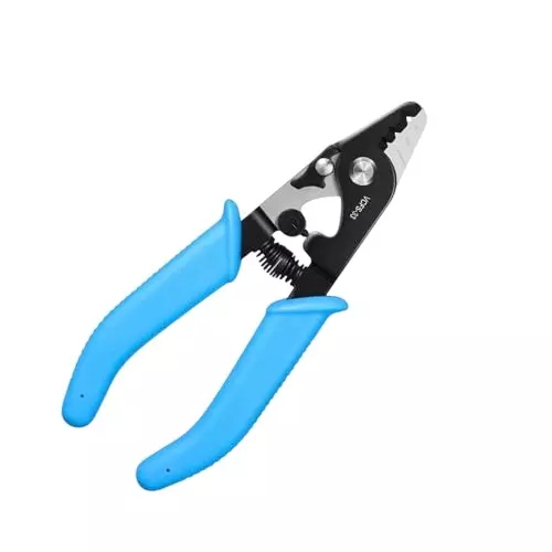 GENERIC VCFS-33 Fiber Optic Stripper, 3-Port Hole Stripping Tool with 150 mm (6 inch) Handle, Hex Key Adjustable for Jacket, Buffer, 125–250 μm Coating