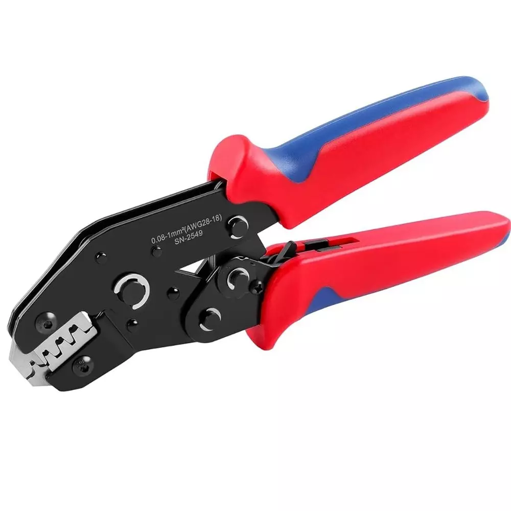 Jawsons Ratcheting Wire Crimper Tool Carbon Steel AWG 28–18 (0.08-1 mm²) Crimping Range, SN-2549