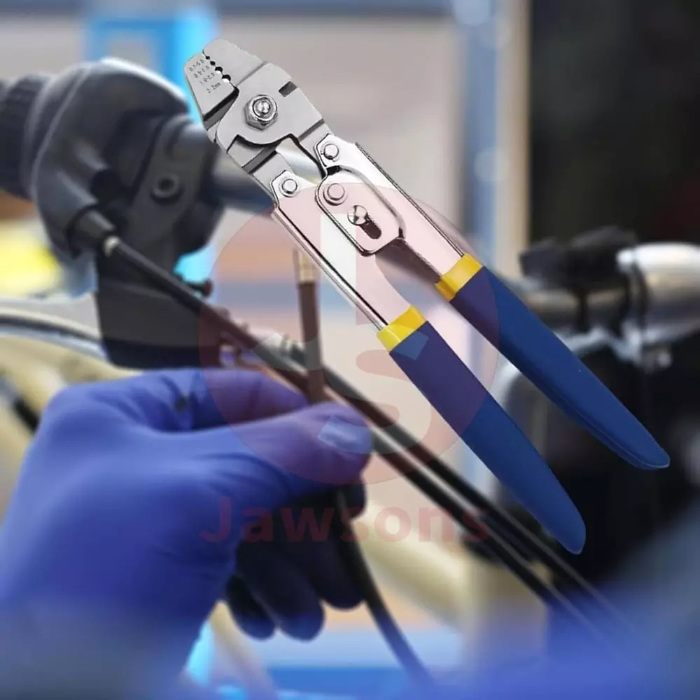 Jawsons Wire Rope Crimping Tool with 3 Size Aluminum Double Barrel Ferrule Crimping Loop Sleeve Kit