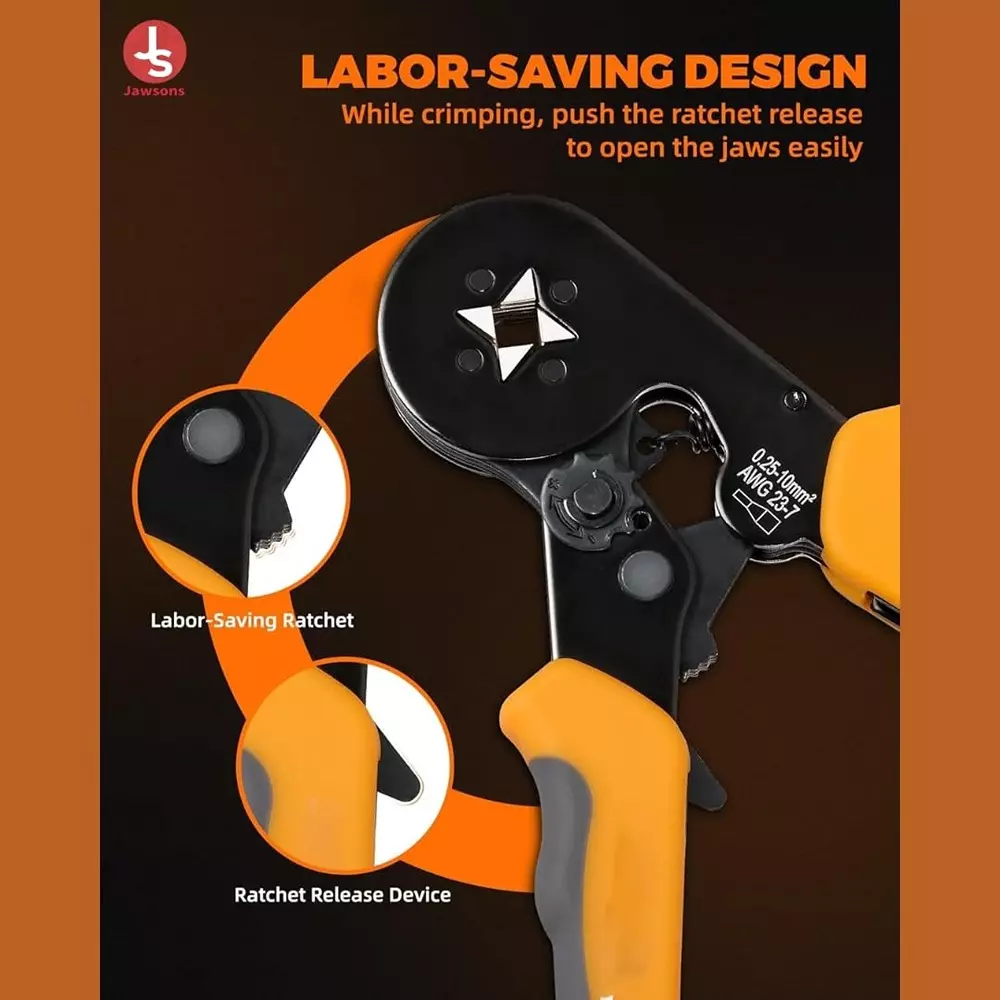 Jawsons Crimping Plier Tool Set with 1200 Pcs Wire End Ferrules & Crimper Plier for AWG 23-7 (0.25-10 mm²) Electrical Wire Connectors