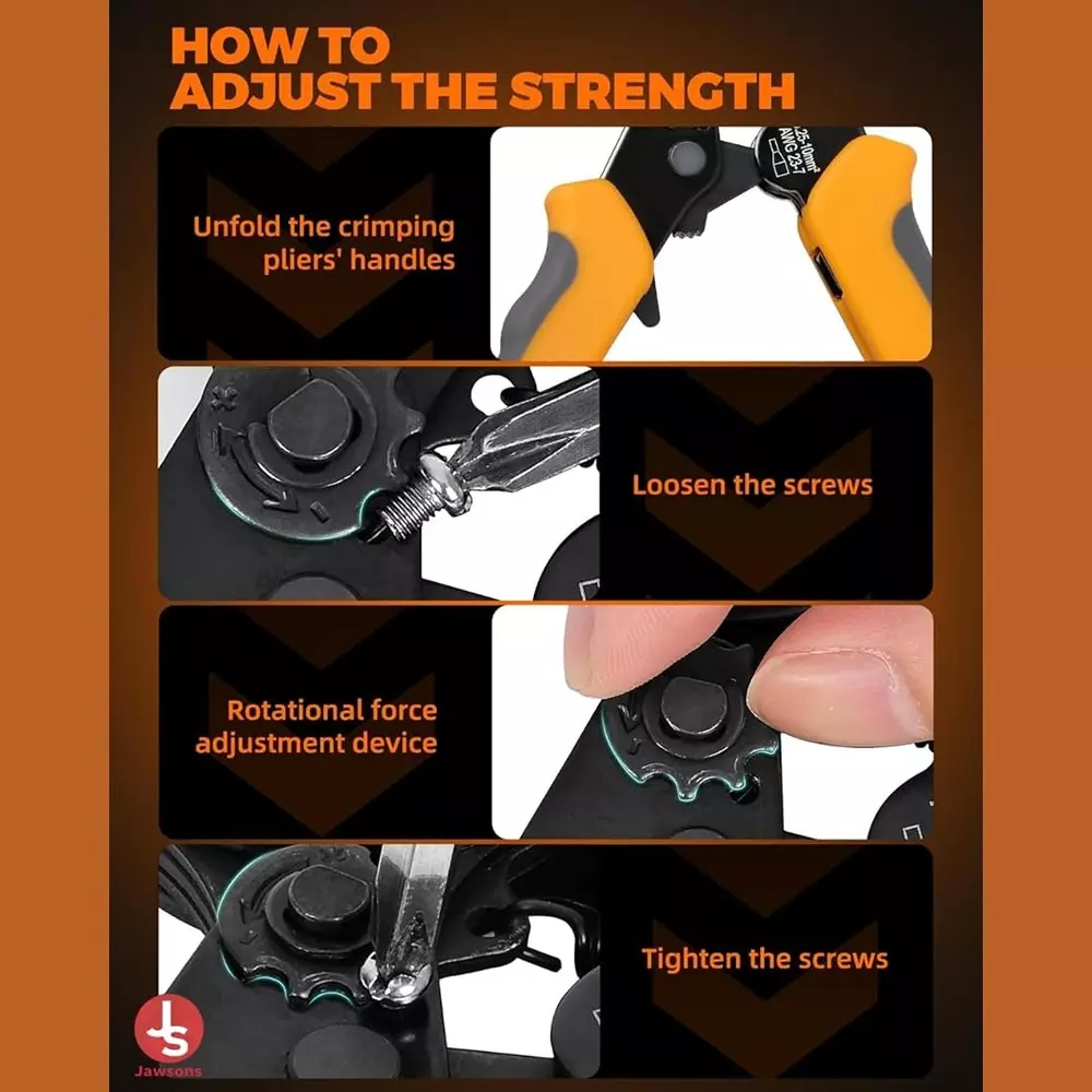 Jawsons Crimping Plier Tool Set with 1200 Pcs Wire End Ferrules & Crimper Plier for AWG 23-7 (0.25-10 mm²) Electrical Wire Connectors