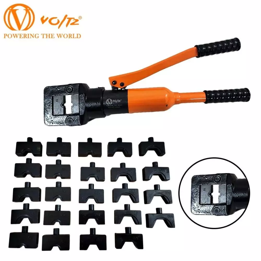 Voltz Hydraulic Crimping Tool with 24 Crimping Dies, 22 Ton Crimping Force and 16-500 mm Copper Crimping Rate, VZ-HC-500