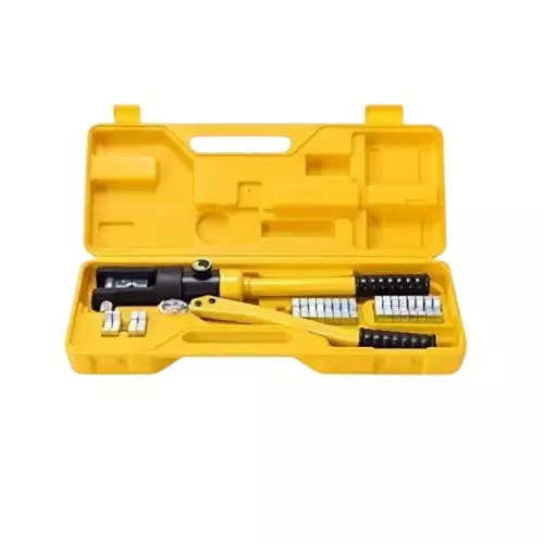 Nutronics 10-400 mm² Crimping Capacity 20000 Kg Pressure Steel Hydraulic Crimping Tool with 12 Pairs of Crimping Dies, YQK-400