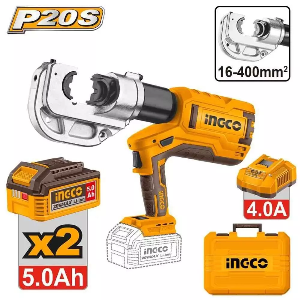 ingco-cordless-hydraulic-crimping-tool-42-mm-stroke-led-usage-count-display-50-ah-battery-capacity-ctli2005