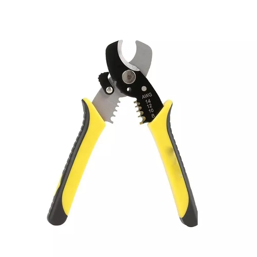 DY TOOLS Professional Wire Stripper and Crimper Tool for 8-14 AWG (American Wire Gauge) Wires, Orange & Black