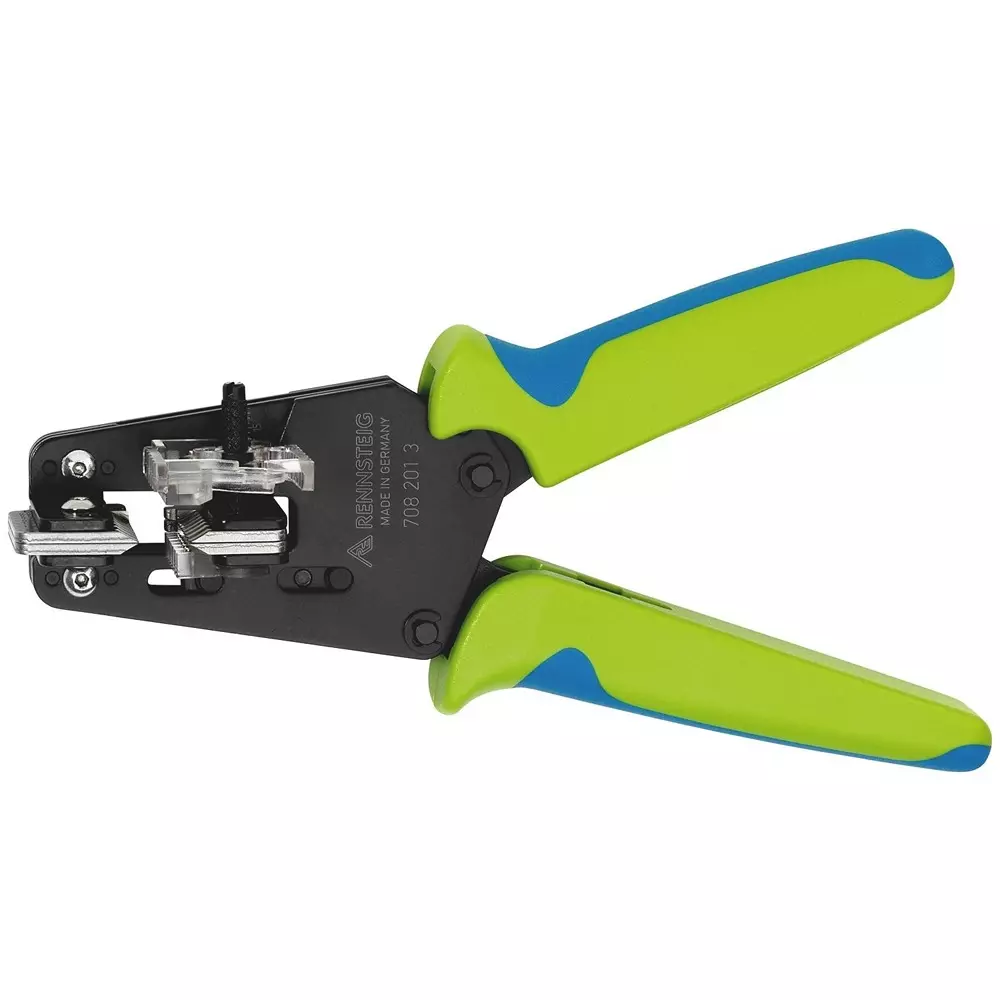 RENNSTEIG Insulation Stripper Black-Oxide Finish with Ergonomic 2C Grips for PTFE Insulated Cable, R708 201 3