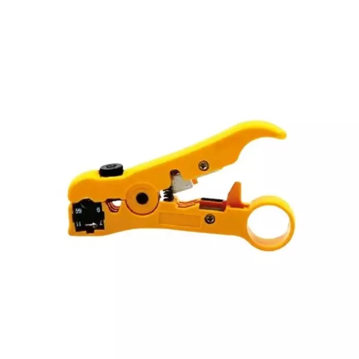 Jainson Multi Functional Coaxial & Lan Cable Stripper Ergonomic Handle Yellow for Industrial Use, JCS A