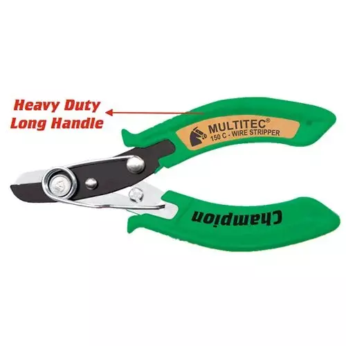 Multitec Wire Stripper & Cutter Long Handle Plastic & Steel Green & Black 4 mm² Stipper Diameter  for Industrial Use, 150 C Champion