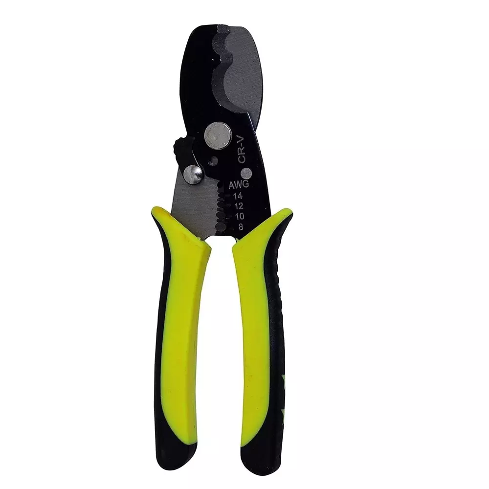 DY TOOLS Professional Wire Stripper and Crimper Tool with Ergonomic Handle Yellow & Black, ‎WS-2000
