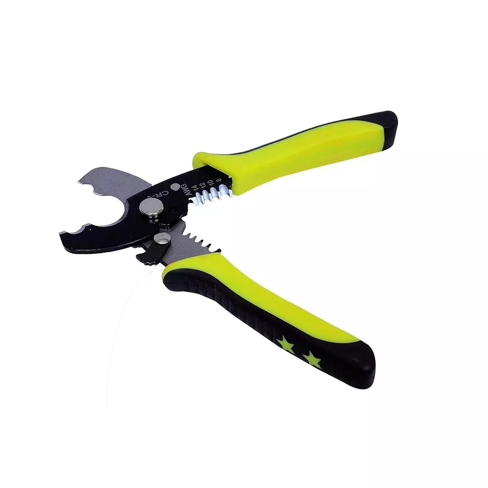 DY TOOLS Professional Wire Stripper and Crimper Tool with Ergonomic Handle Yellow & Black, ‎WS-2000