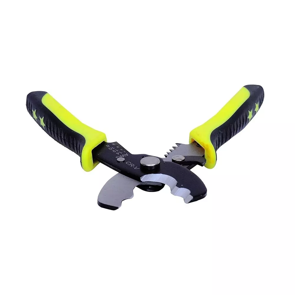 DY TOOLS Professional Wire Stripper and Crimper Tool with Ergonomic Handle Yellow & Black, ‎WS-2000