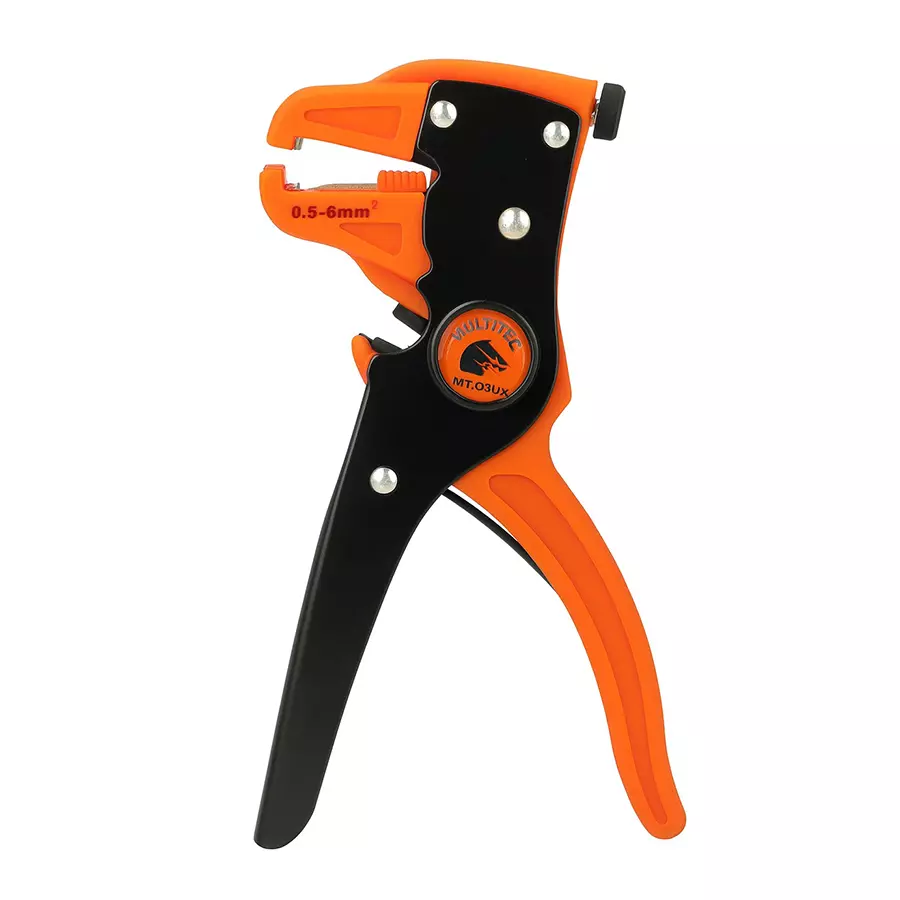 Multitec Wire Stripper & Cutter Iron Red & Black 0.5-6 mm² Stipper Diameter 175 mm Length for Industrial Use, MT-02DX Plus