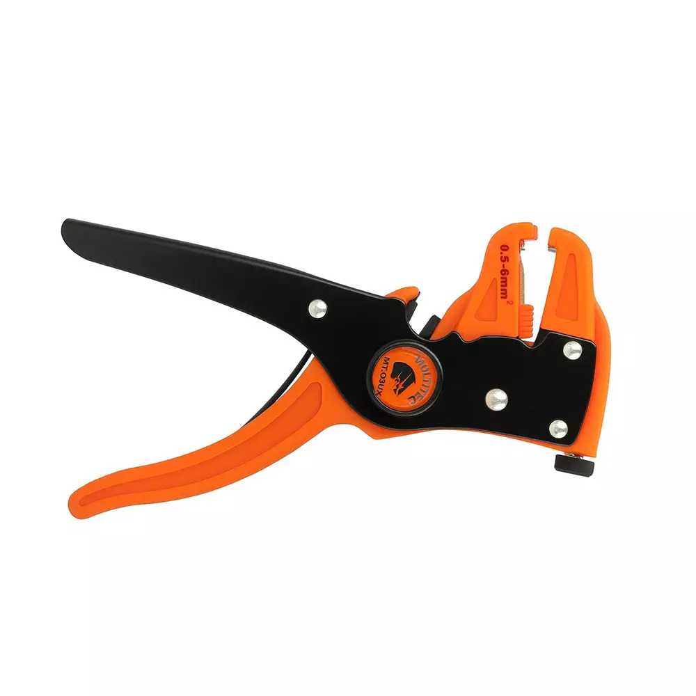 Multitec Wire Stripper & Cutter Iron Red & Black 0.5-6 mm² Stipper Diameter 175 mm Length for Industrial Use, MT-02DX Plus