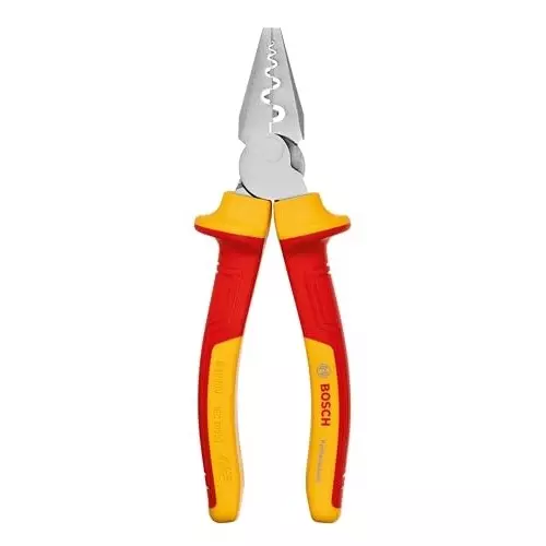 Bosch VDE Crimping Plier 180 mm for up to 1000V, Reliable Electrical Connections, 1600A02NE6