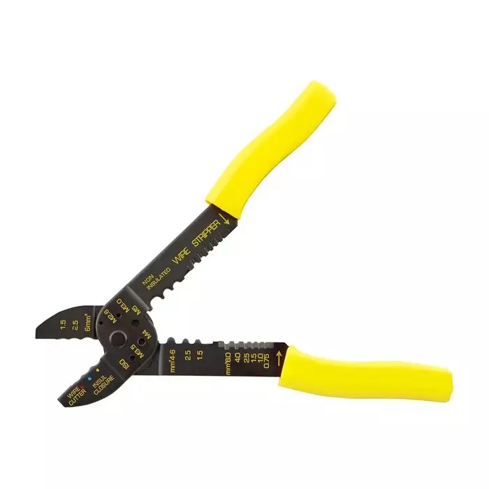 STANLEY 220 mm Standard Crimping Plier with Ergonomic Grip Designed for Electricians, Technicians, Electronics Work, STHT0-75414