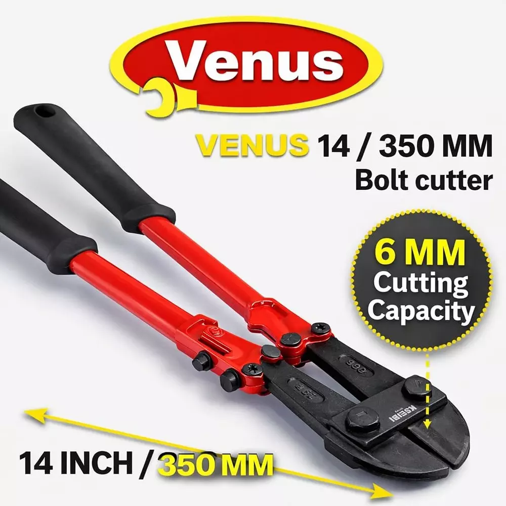 venus-heavy-duty-bolt-cutter-red-black-chromium-molybdenum-steel-14-inch-350-mm-for-garage-workshop-use-bc-14-venus-bolt-cutter-350