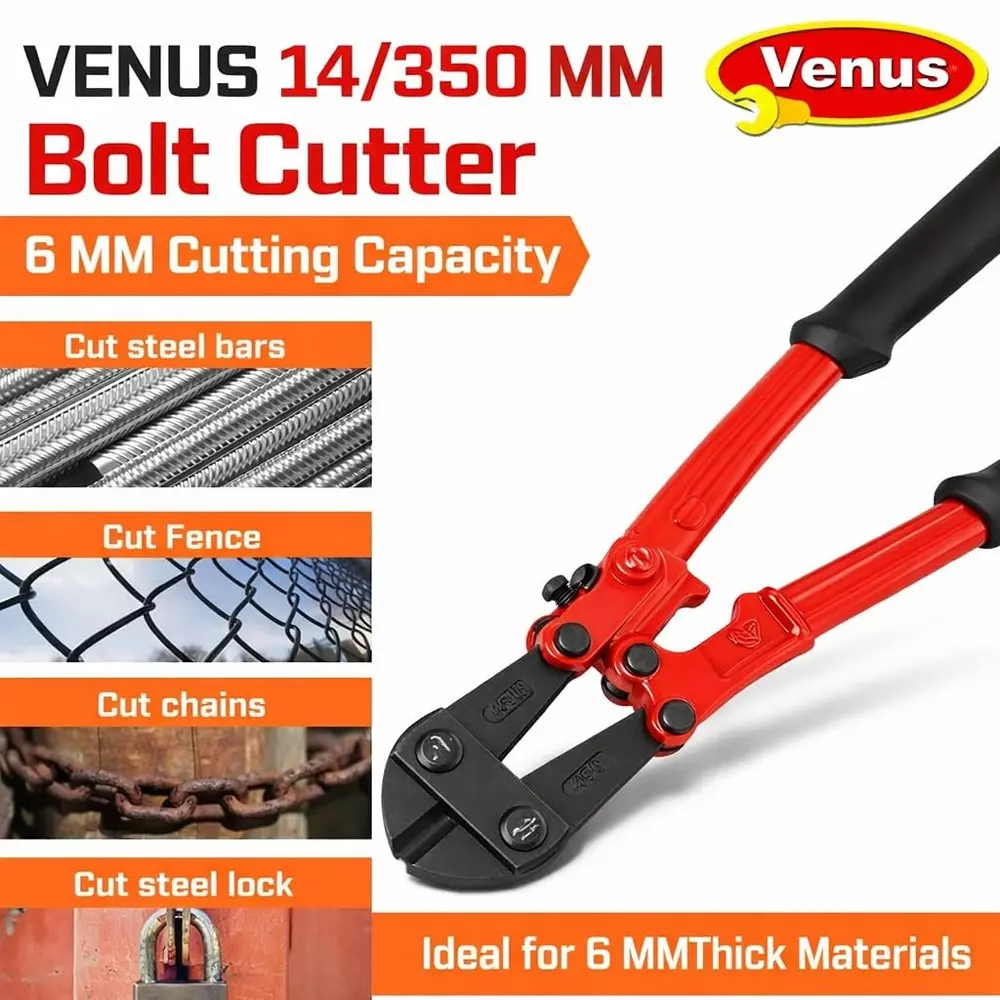 venus-heavy-duty-bolt-cutter-red-black-chromium-molybdenum-steel-14-inch-350-mm-for-garage-workshop-use-bc-14-venus-bolt-cutter-350