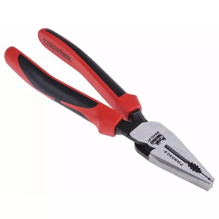 Teng Tools Combination Pliers, 22 mm Overall, Straight Tip, 22 mm Jaw, MB452-8T