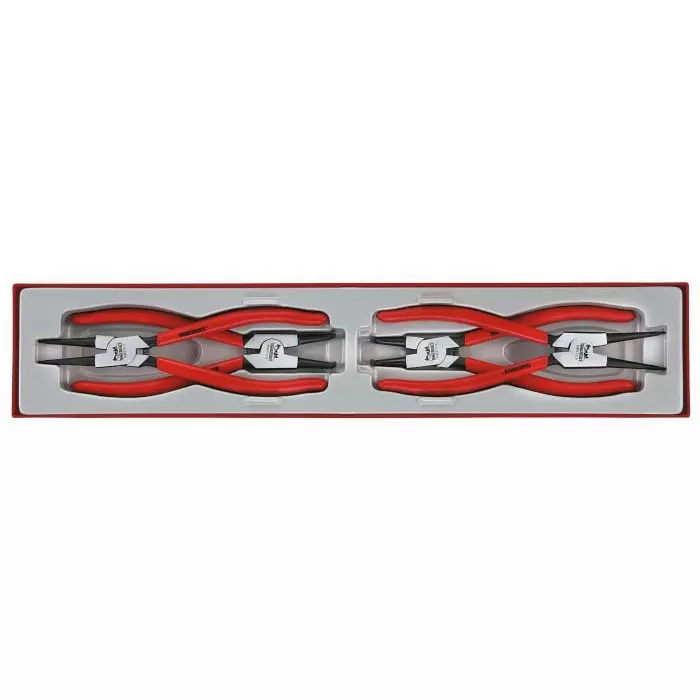 Teng Tools TTX474-9 4-Piece Circlip Pliers, 115 mm Overall, Straight Tip, TTX474-9